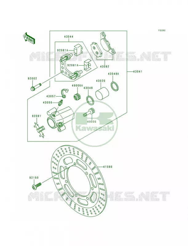 Front Brake Kawasaki MOTOS 500 1997 Vulcan 500 LTD  EN500-C2