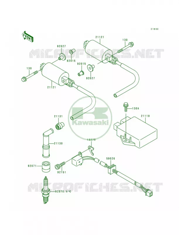 Ignition System Kawasaki MOTOS 500 1997 Vulcan 500 LTD  EN500-C2