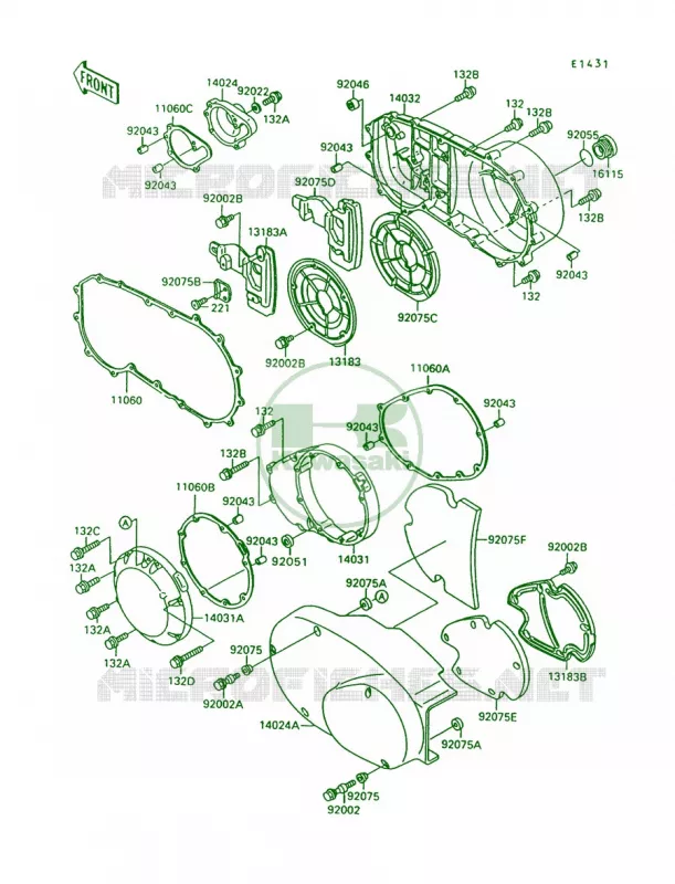 Engine Covers Kawasaki MOTOS 1500 1997 Vulcan 1500  VN1500-A11