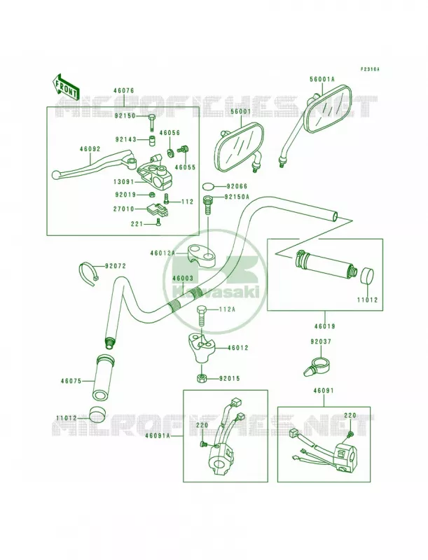HandlebarVN800-A3A4A5 Kawasaki MOTOS 800 1997 Vulcan 800  VN800-A3