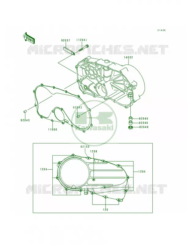 Right Engine Covers Kawasaki MOTOS 800 1997 Vulcan 800  VN800-A3
