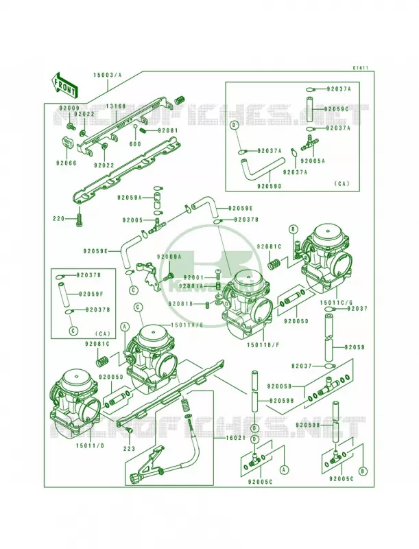 Carburetor Kawasaki MOTOS 600 1997 Eliminator 600  ZL600-B3