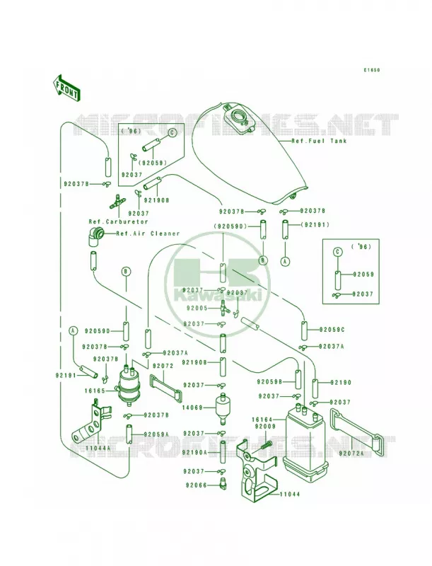 Fuel Evaporative System Kawasaki MOTOS 600 1997 Eliminator 600  ZL600-B3