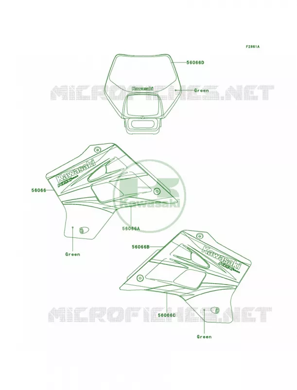 DecalsGreenA11 Kawasaki MOTOS 220 2004 KDX220R  KDX220-A11