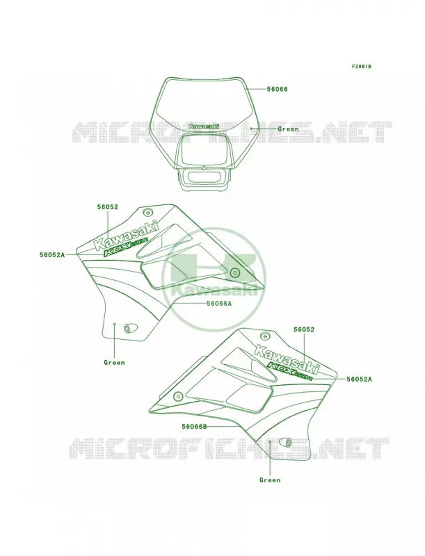 DecalsGreenA12 Kawasaki MOTOS 220 2004 KDX220R  KDX220-A11