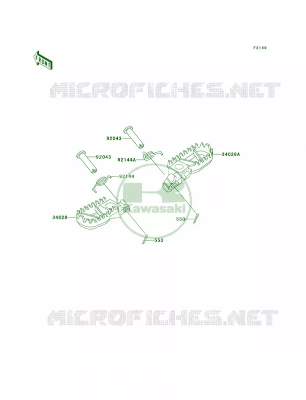 Footrests Kawasaki MOTOS 220 2004 KDX220R  KDX220-A11