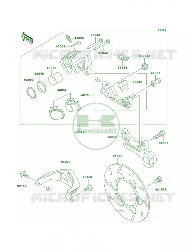 Rear BrakeA10 Kawasaki MOTOS 220 2004 KDX220R  KDX220-A11