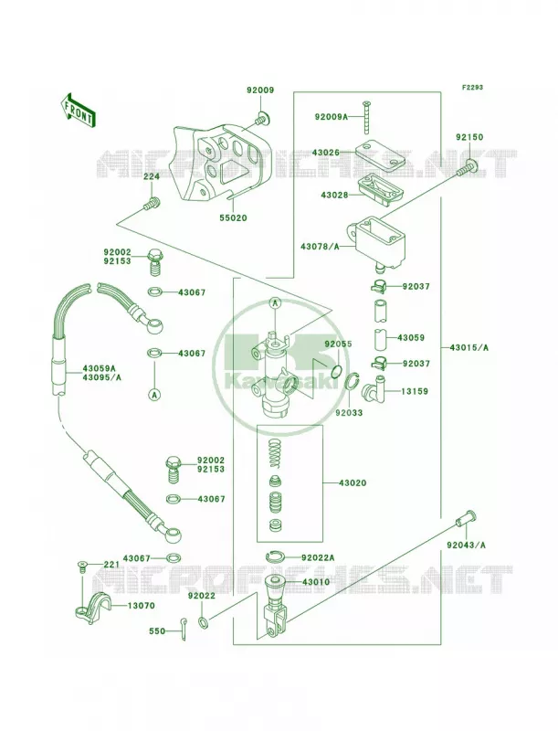 Rear Master Cylinder Kawasaki MOTOS 220 2004 KDX220R  KDX220-A11