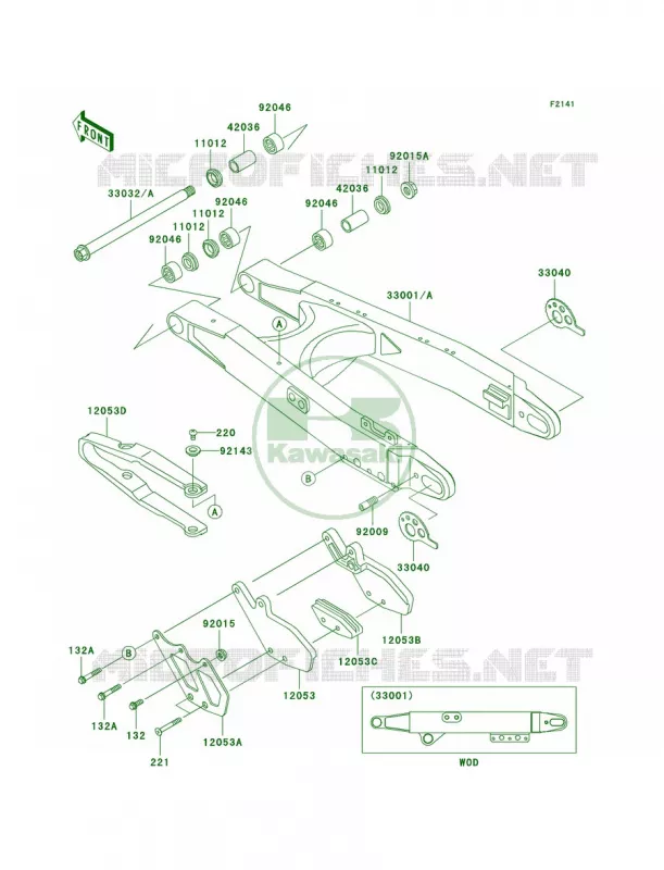 Swingarm Kawasaki MOTOS 220 2004 KDX220R  KDX220-A11