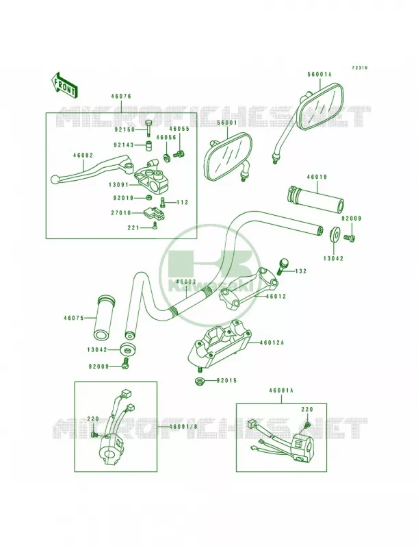 Handlebar Kawasaki MOTOS 500 1996 Vulcan 500  EN500-A7
