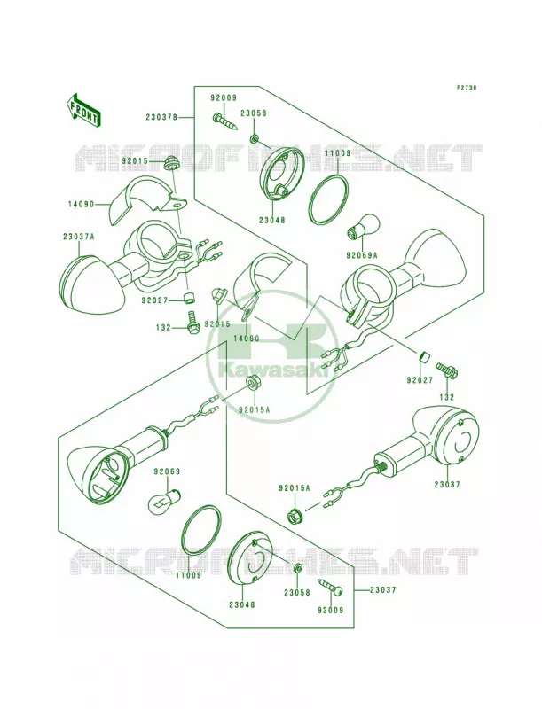 Turn Signals Kawasaki MOTOS 500 1996 Vulcan 500 LTD  EN500-C1