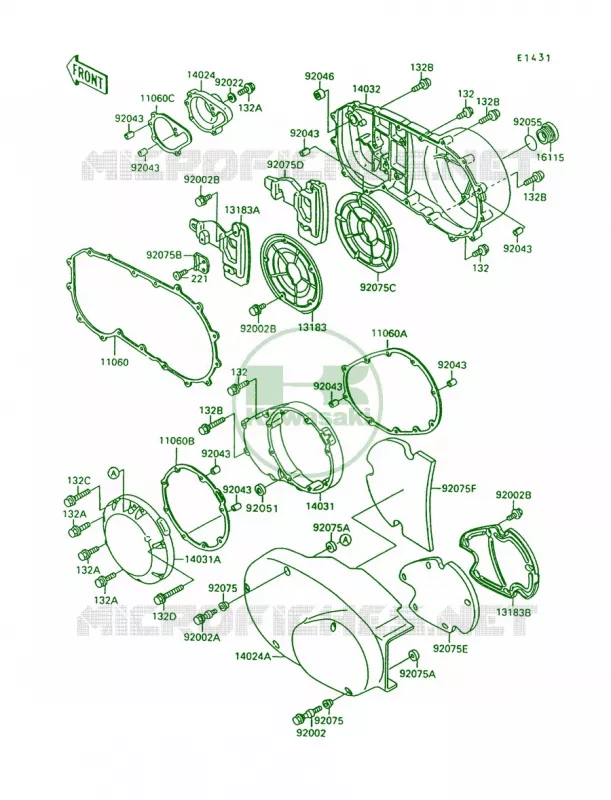 Engine Covers Kawasaki MOTOS 1500 1996 Vulcan 1500  VN1500-A10