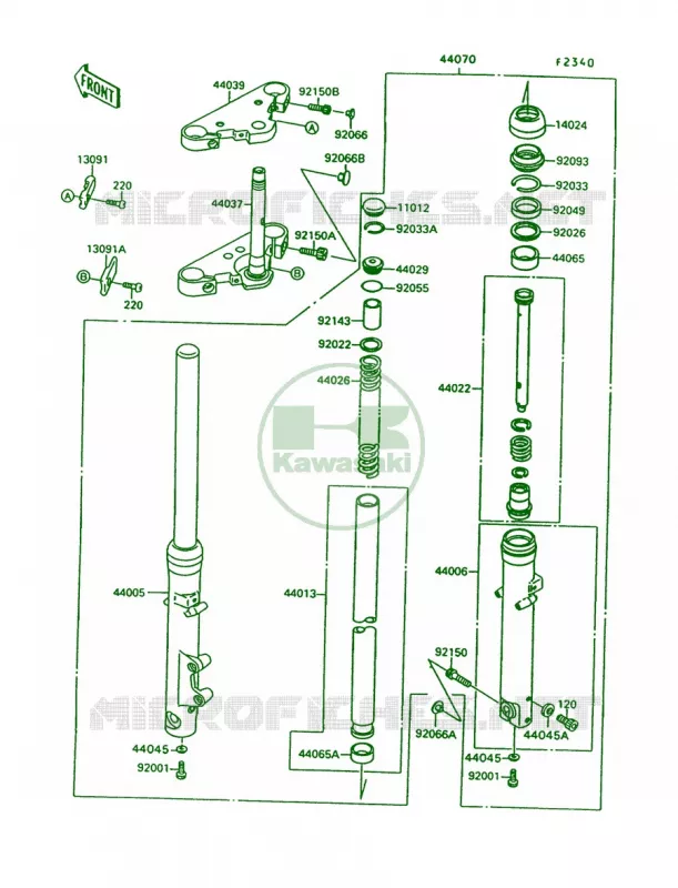 Front Fork Kawasaki MOTOS 1500 1996 Vulcan 1500 L  VN1500-C3