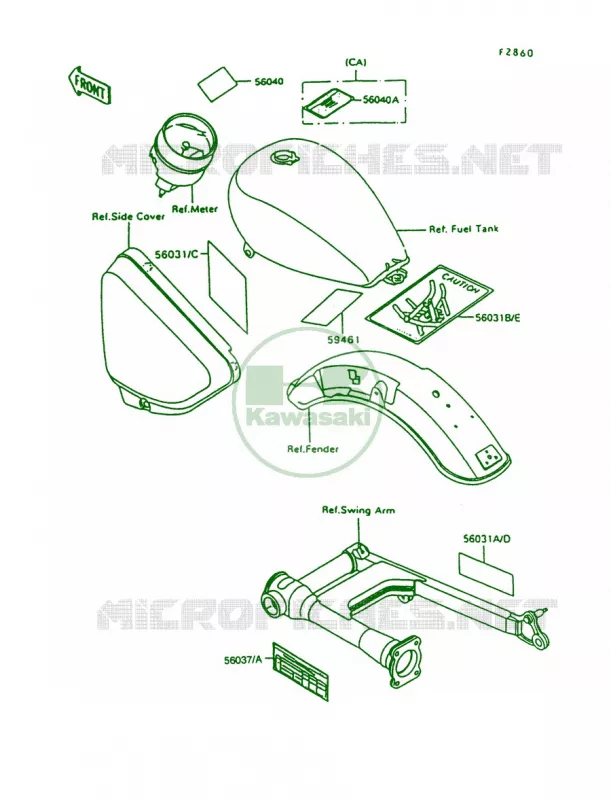 Labels Kawasaki MOTOS 750 1996 Vulcan 750  VN750-A12