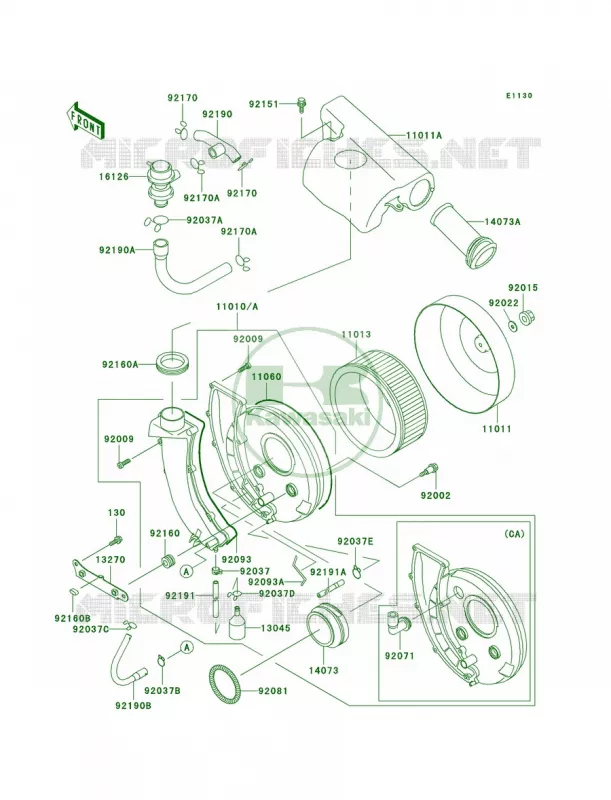 Air Cleaner Kawasaki MOTOS 800 1996 Vulcan 800 Classic  VN800-B1