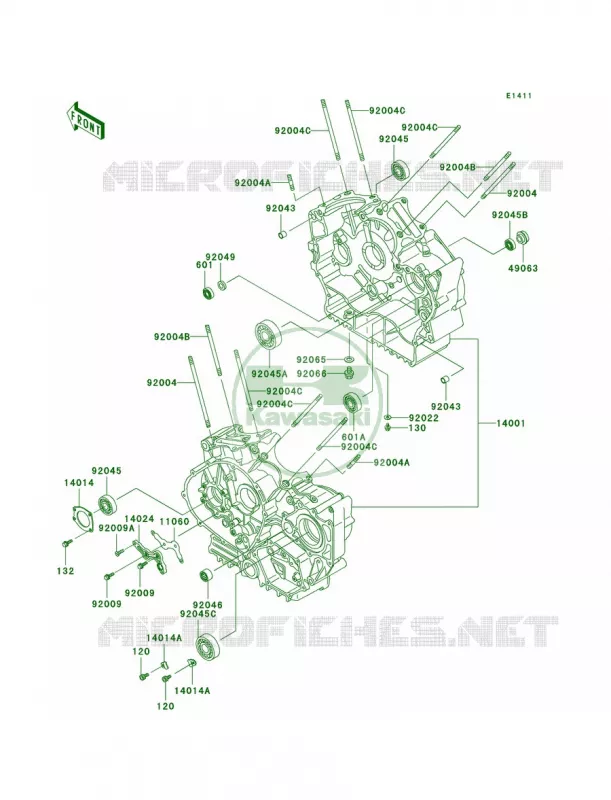 Crankcase Kawasaki MOTOS 800 1996 Vulcan 800 Classic  VN800-B1