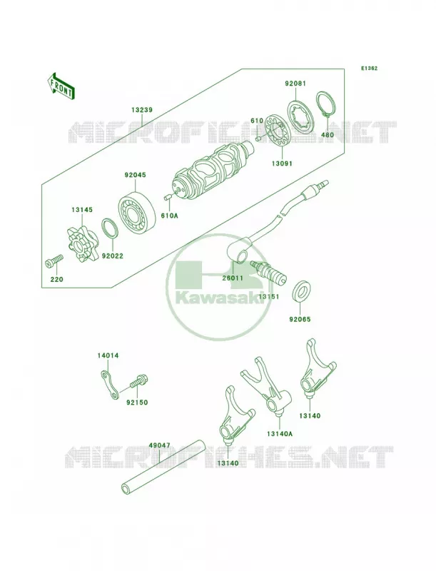 Gear Change DrumShift Forks Kawasaki MOTOS 800 1996 Vulcan 800 Classic  VN800-B1