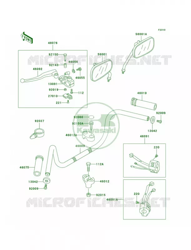 HandlebarVN800-B1 Kawasaki MOTOS 800 1996 Vulcan 800 Classic  VN800-B1