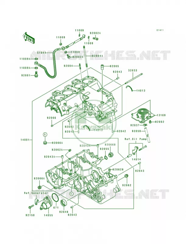 Crankcase Kawasaki MOTOS 600 1996 Eliminator 600  ZL600-B2