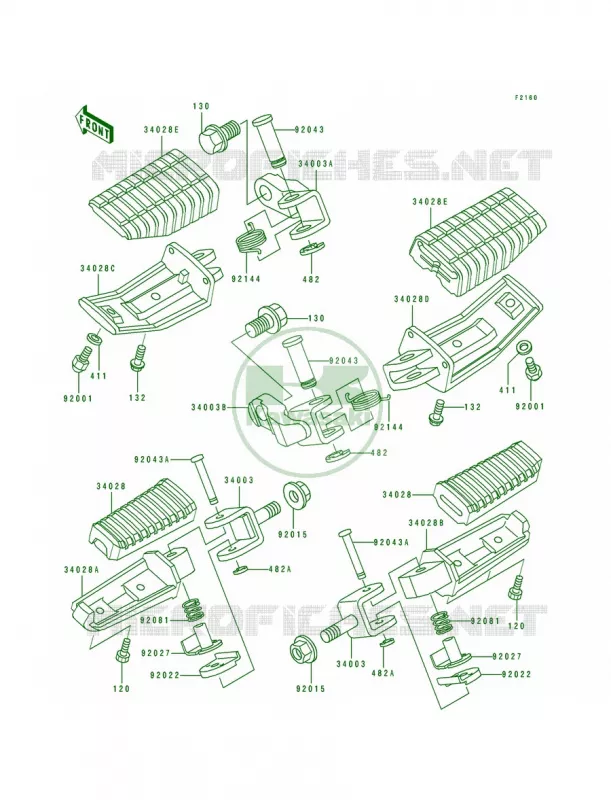 Footrests Kawasaki MOTOS 600 1996 Eliminator 600  ZL600-B2