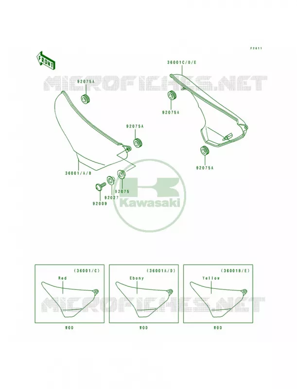 Side Covers Kawasaki MOTOS 600 1996 Eliminator 600  ZL600-B2
