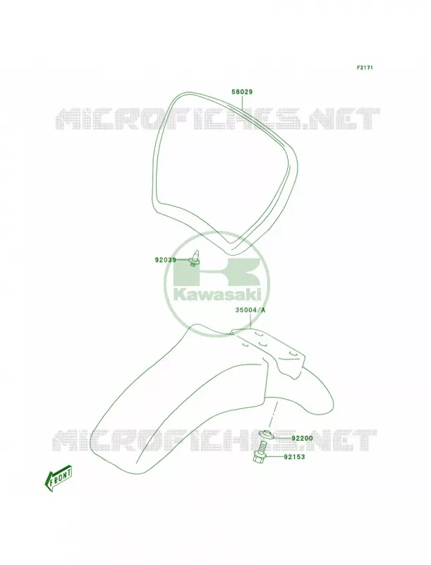 Front Fenders Kawasaki MOTOS 50 2004 KDX50  KDX50-A2
