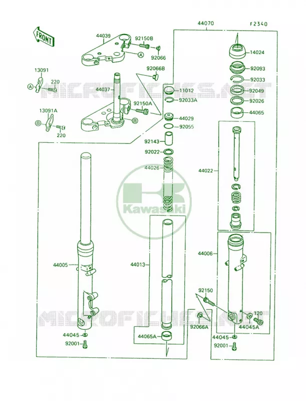 Front Fork Kawasaki MOTOS 1500 1995 Vulcan 88  VN1500-A9