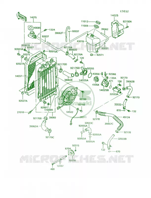 Radiator Kawasaki MOTOS 750 1995 Vulcan 750  VN750-A11
