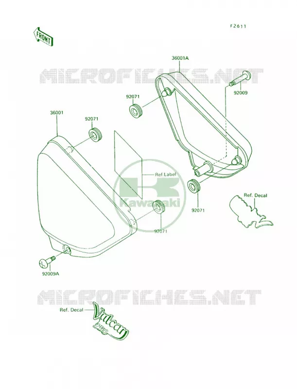 Side Covers Kawasaki MOTOS 750 1995 Vulcan 750  VN750-A11