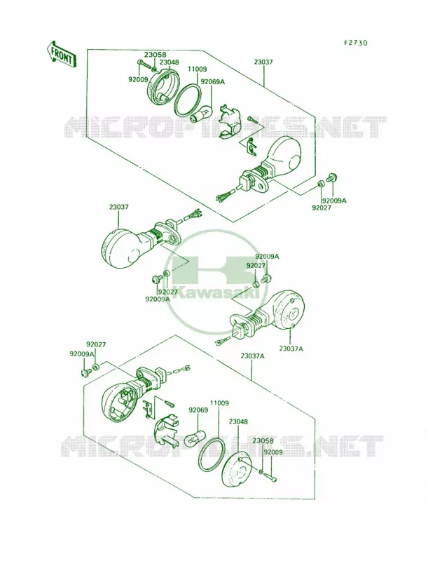 Turn Signals Kawasaki MOTOS 750 1995 Vulcan 750  VN750-A11