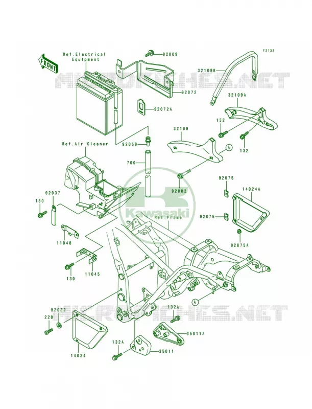 Battery Case Kawasaki MOTOS 250 1994 Eliminator 250  EL250-E4