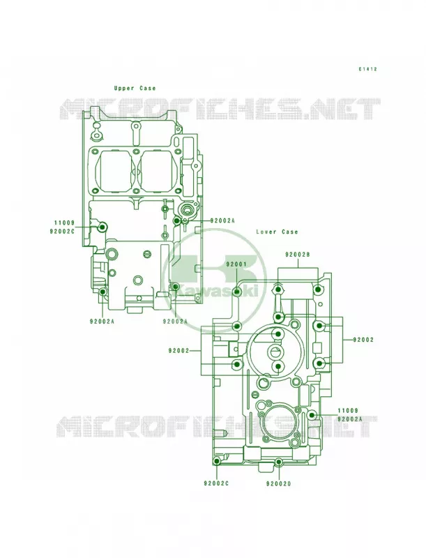 Crankcase Bolt Pattern Kawasaki MOTOS 250 1994 Eliminator 250  EL250-E4