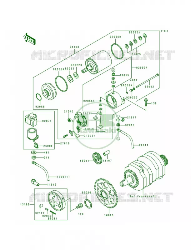 Starter Motor Kawasaki MOTOS 250 1994 Eliminator 250  EL250-E4