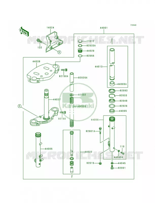 Front Fork Kawasaki MOTOS 500 1994 Vulcan 500  EN500-A5