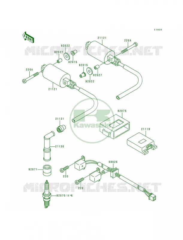 Ignition System Kawasaki MOTOS 500 1994 Vulcan 500  EN500-A5