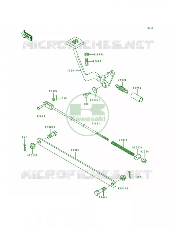 Brake PedalTorque Link Kawasaki MOTOS 250 1993 Eliminator 250  EL250-E3