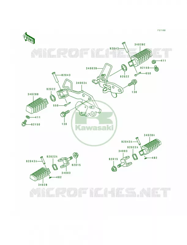 Footrests Kawasaki MOTOS 250 1993 Eliminator 250  EL250-E3