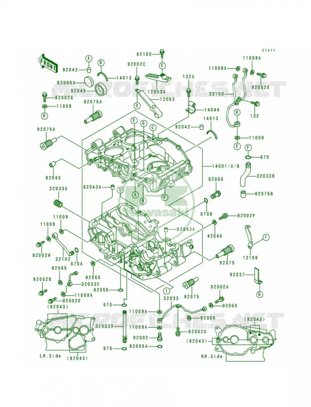 Crankcase Kawasaki MOTOS 500 1993 Vulcan 500  EN500-A4