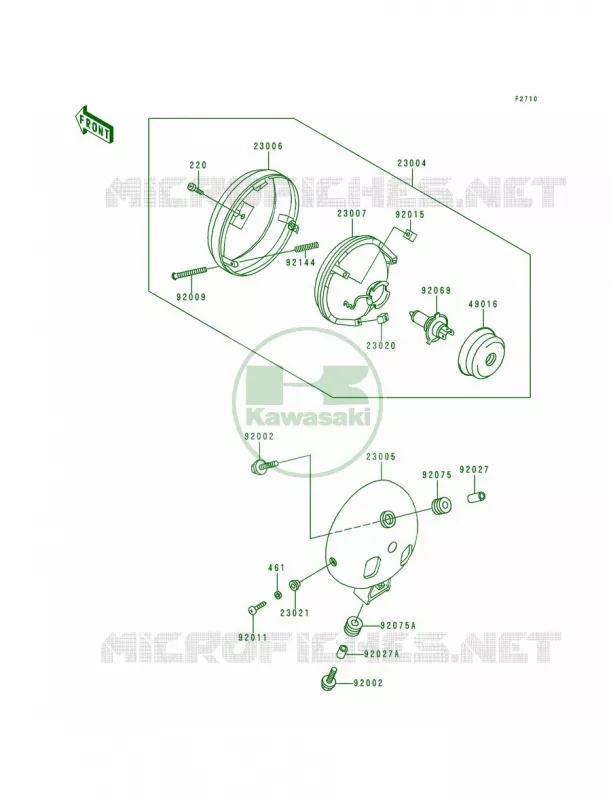 Headlight Kawasaki MOTOS 500 1993 Vulcan 500  EN500-A4