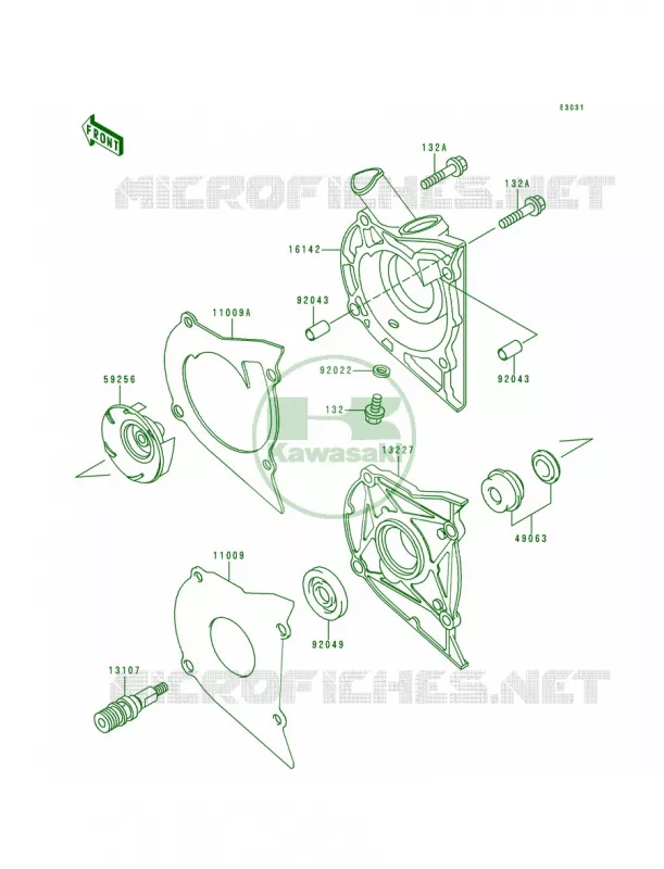 Water Pump Kawasaki MOTOS 500 1993 Vulcan 500  EN500-A4