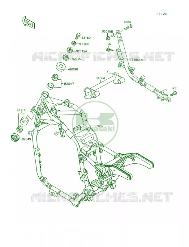Frame Kawasaki MOTOS 1500 1993 Vulcan 88  VN1500-A7
