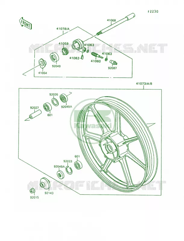 Front Wheel Kawasaki MOTOS 1500 1993 Vulcan 88  VN1500-A7