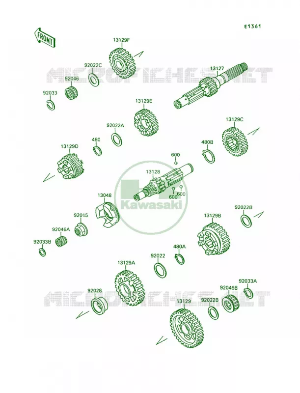 Transmission Kawasaki MOTOS 1500 1993 Vulcan 88  VN1500-A7