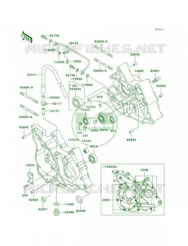 Crankcase Kawasaki MOTOS 110 2004 KLX110  KLX110-A3