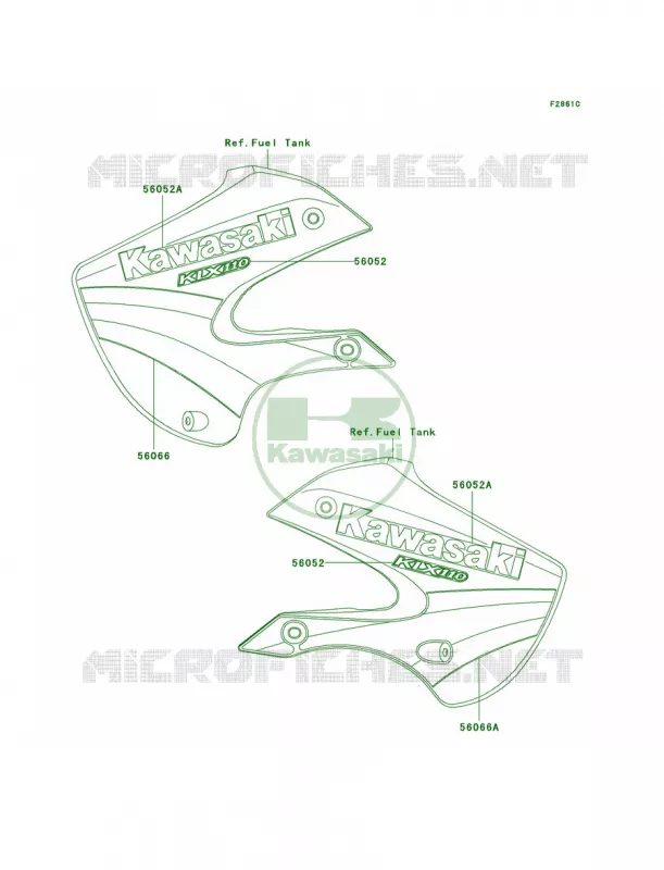 DecalsA4 Kawasaki MOTOS 110 2004 KLX110  KLX110-A3