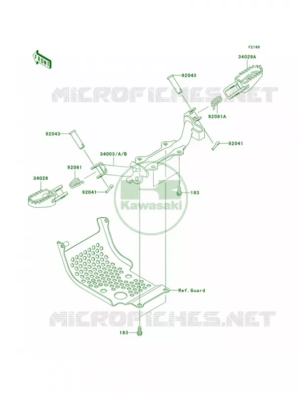 Footrests Kawasaki MOTOS 110 2004 KLX110  KLX110-A3