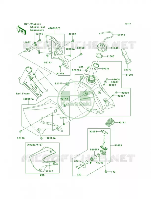 Fuel Tank Kawasaki MOTOS 110 2004 KLX110  KLX110-A3