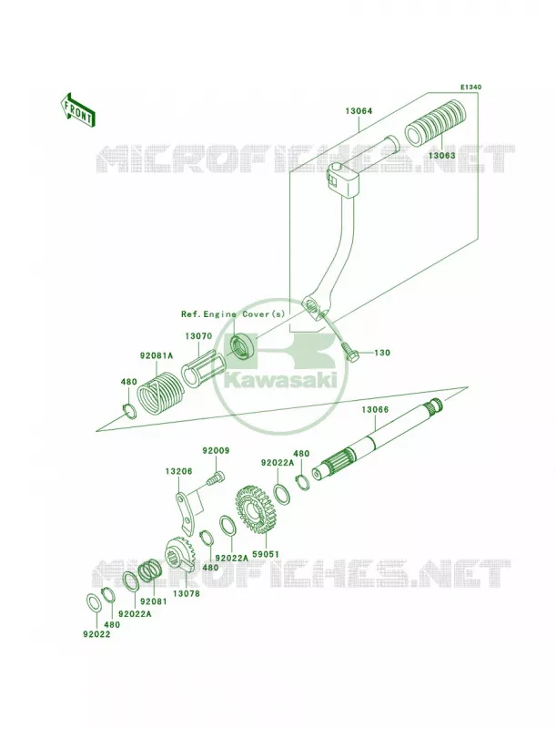 Kickstarter MechanismA1 Kawasaki MOTOS 110 2004 KLX110  KLX110-A3
