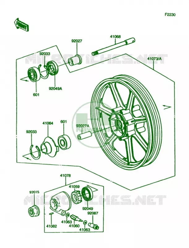 Front Hub Kawasaki MOTOS 750 1993 Vulcan 750  VN750-A9