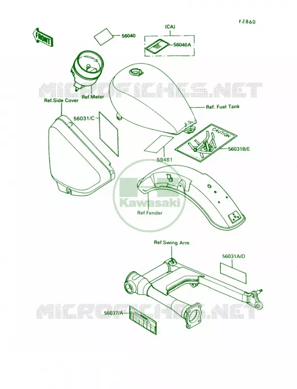 Label Kawasaki MOTOS 750 1993 Vulcan 750  VN750-A9
